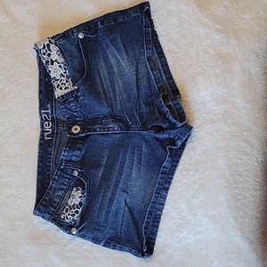 Rue21 Denim Shorts with Lace Pockets size 13/14 Curvy